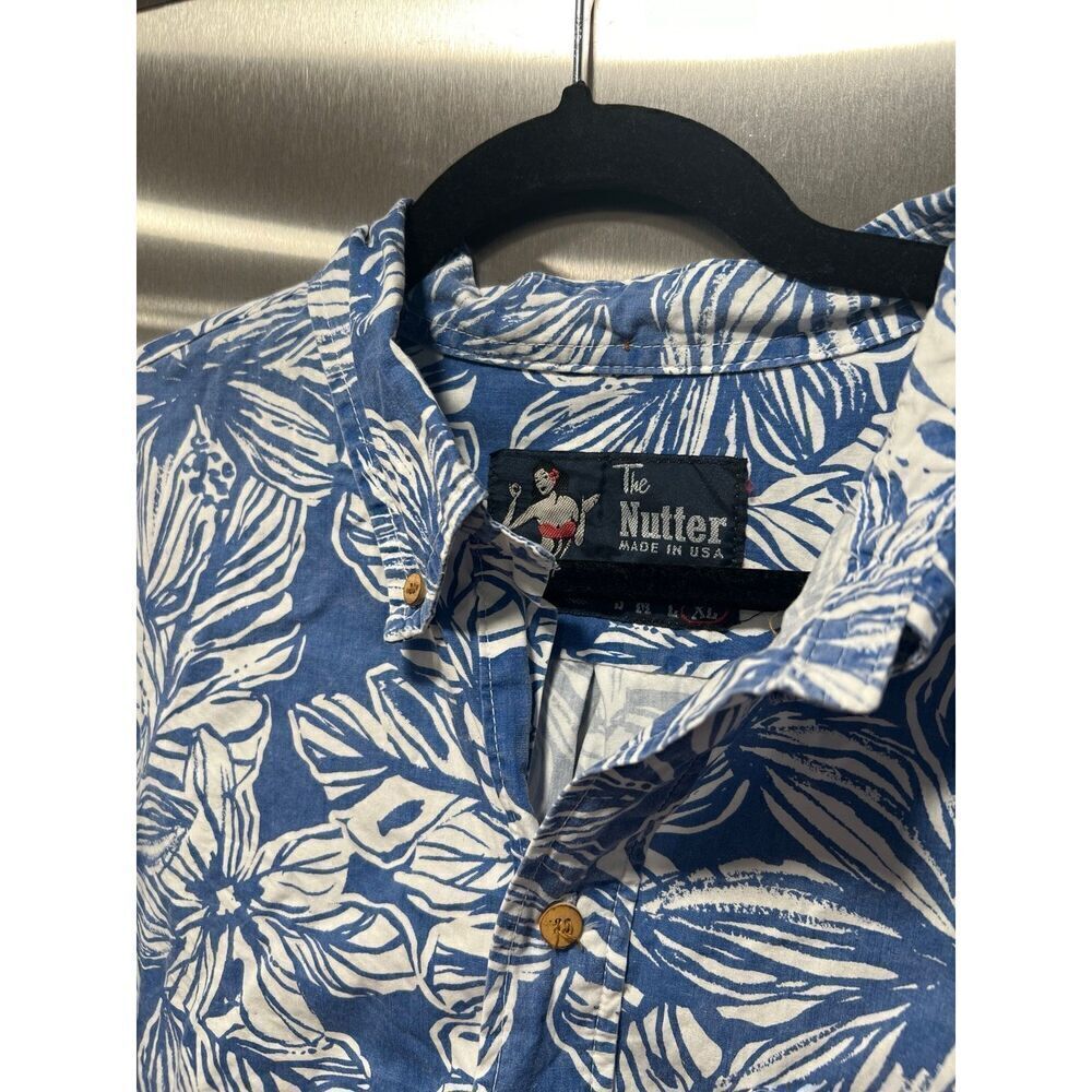 CHUBBIES THE NUTTER BUTTON DOWN SHIRT TROPICAL BLUE MENS XL - Picture 2 of 3